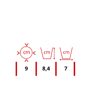 Maceta Plástica Bahía Chrome Metalizado 9cm Diámetro x8cm Alto