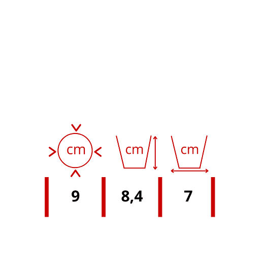 Maceta Plástica Bahía Chrome Metalizado 9cm Diámetro x8cm Alto 2