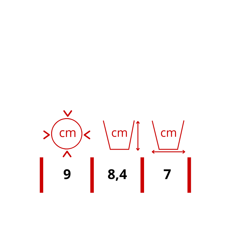Maceta Plástica Bahía Chrome Metalizado 9cm Diámetro x8cm Alto 2