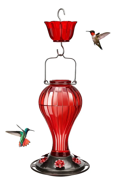 Bebedero De Colibríes Aves Colgante 24 Oz Botella en Vidrio Vintage