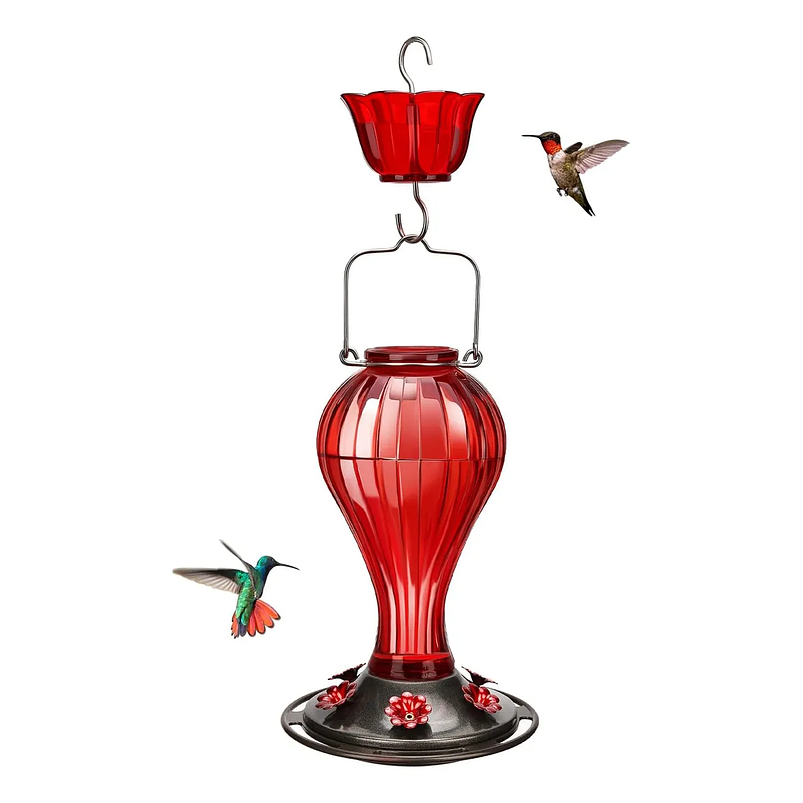 Bebedero De Colibríes Aves Colgante 24 Oz Botella en Vidrio Vintage 1