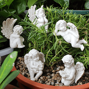 Angeles Decorativo En Cerámica Terrarios Jardín Pin X5 Unid