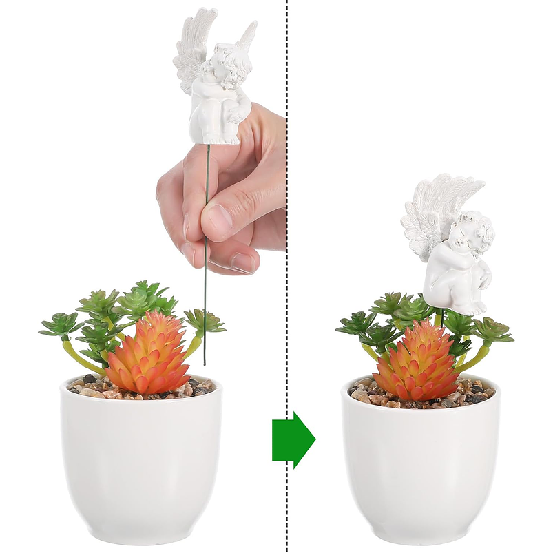 Angeles Decorativo En Cerámica Terrarios Jardín Pin X5 Unid 4