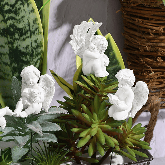 Angeles Decorativo En Cerámica Terrarios Jardín Pin X5 Unid 8