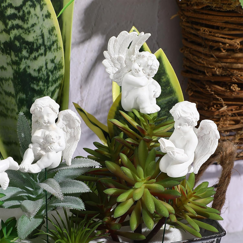 Angeles Decorativo En Cerámica Terrarios Jardín Pin X5 Unid 8