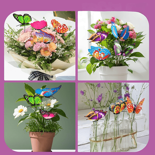 Mini Mariposa Decorativa Terrarios Jardín De Hadas x25 Unidades 7