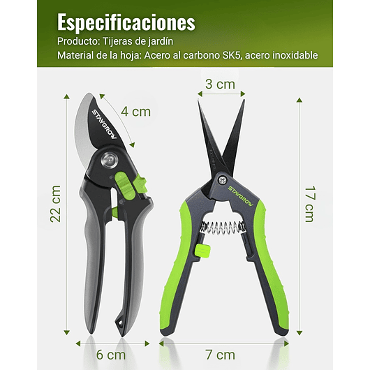Set De Tijeras Premiun de Jardineria En Acero Inoxidable x 2 Unidades 2