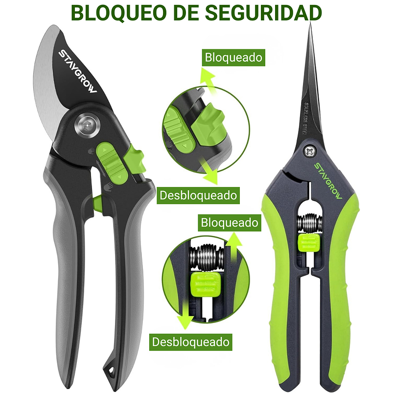 Set De Tijeras Premiun de Jardineria En Acero Inoxidable x 2 Unidades 6