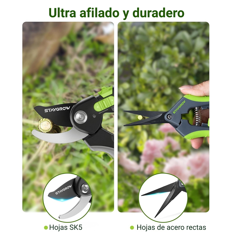 Set De Tijeras Premiun de Jardineria En Acero Inoxidable x 2 Unidades 8
