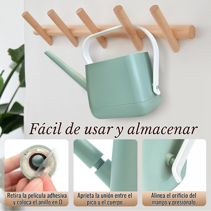 Regadera Plástica Plantas 1.7 Litros Salida Larga Extraíble 6