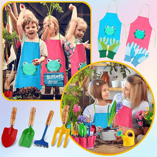 Kit Jardinería Infantil x38 Piezas Juguete Para Niños 9