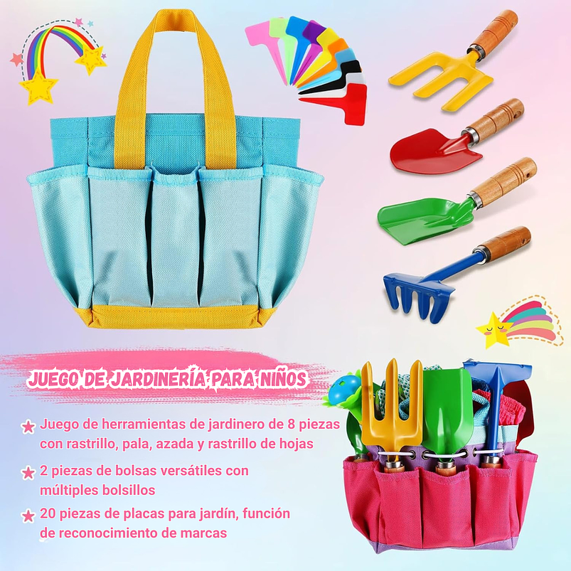 Kit Jardinería Infantil x38 Piezas Juguete Para Niños 7