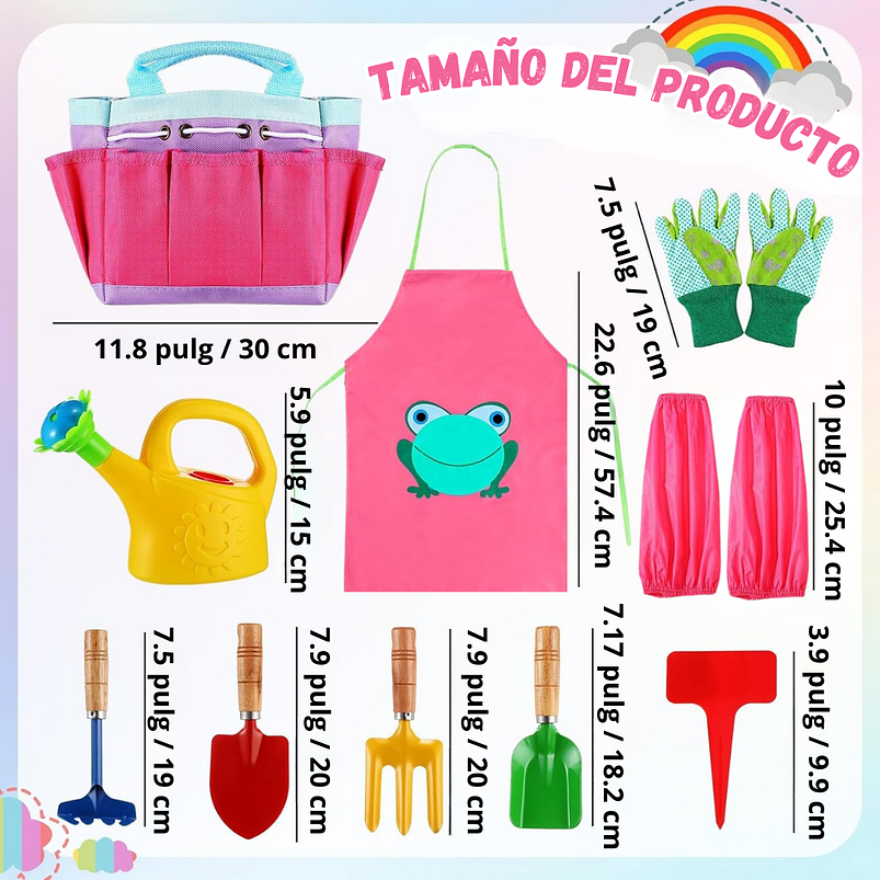 Kit Jardinería Infantil x38 Piezas Juguete Para Niños 4