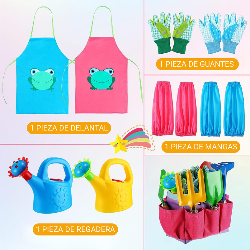 Kit Jardinería Infantil x38 Piezas Juguete Para Niños 8