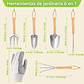 Kit Herramientas De Jardinería x5 Piezas Con Guantes Acero Inox - Miniatura 2