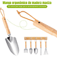 Kit Herramientas De Jardinería x5 Piezas Con Guantes Acero Inox - Miniatura 3