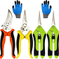 Kit Tijeras De Podar Jardinería Huerto y Cultivo x5 Und + Guantes Incluidos - Miniatura 1