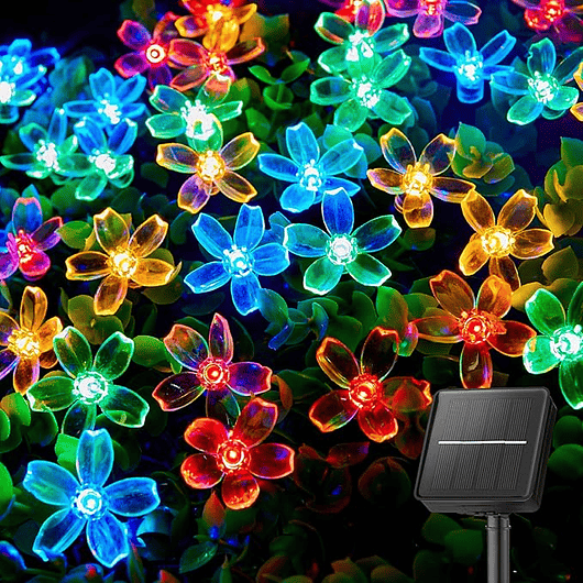 Luces Led Energia Solar Decorativas de Jardin Flores de Cerezo x60 Led 1