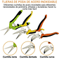 Kit Tijeras De Podar Jardinería Huerto y Cultivo x5 Und + Guantes Incluidos - Miniatura 4