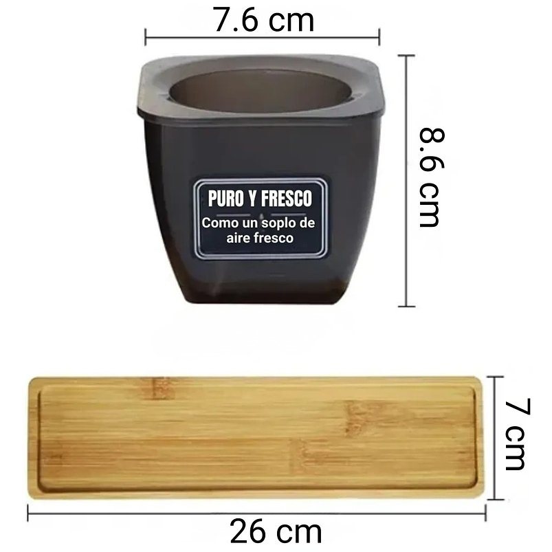 Juego x3 macetas plasticas más bandeja en bambú sistema autoriego 3