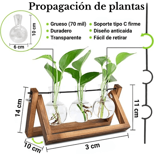 Maceta Plantas Diseño Vintage Bombillas Cristal x3 Unidades 3
