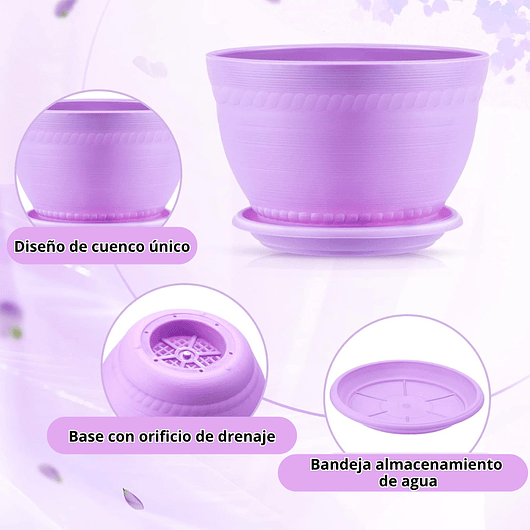 Macramé Colgante más Maceta Plástica para Plantas y Jardín 5