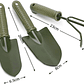 Kit Herramienta De Jardinera x3; Pala Rastrillo Palín Acero - Miniatura 3
