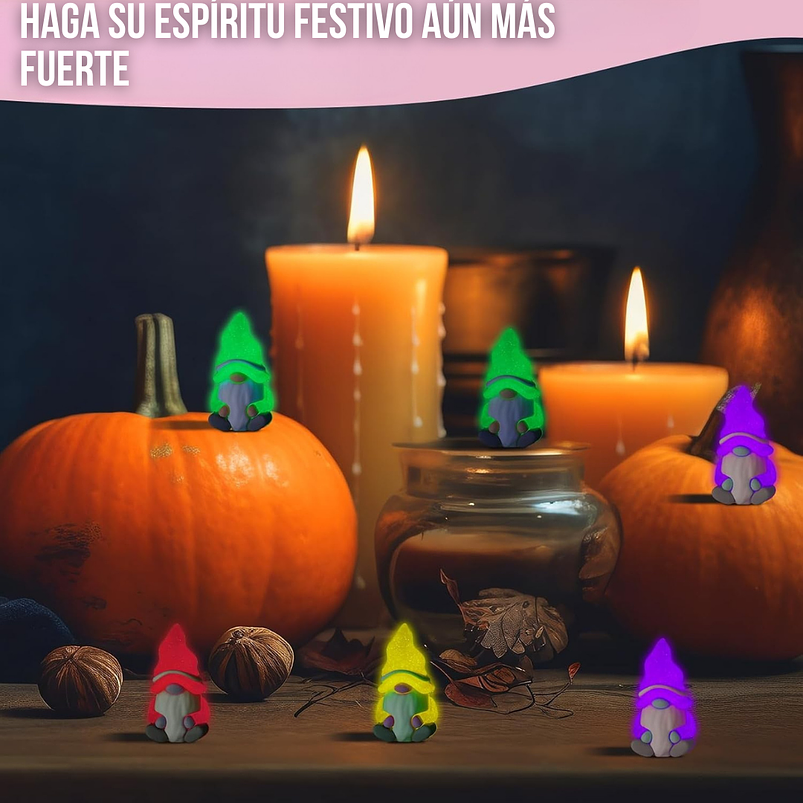 Mini Figuras Gnomos luminosos para Jardín Decorativo Terrario x10pz 4
