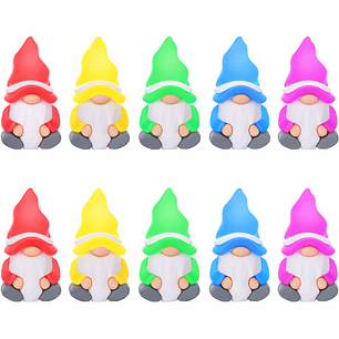 Mini Figuras Gnomos luminosos para Jardín Decorativo Terrario x10pz