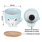 Juego Macetas x4 Cerámica Fina Diseño Animalitos Más plato Bambú - Miniatura 8