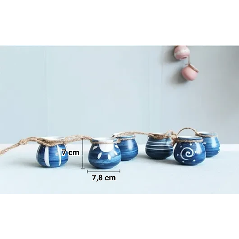 Maceta Plantas Colgante x4 Unidades Cerámica 7,8cm Diámetro x7cm Alto 3