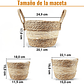 3 Macetas Fibra Natural Más Macramé Colgar Multitamaño - Miniatura 3