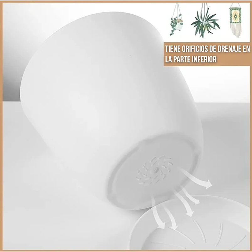 Juego De Macetas Macramé x2 Piezas Más 2 Plásticas y gancho 5