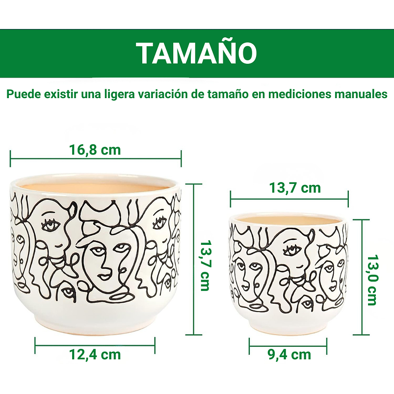 Juego De Macetas En Cerámica Marcadas x2 Unidades  3