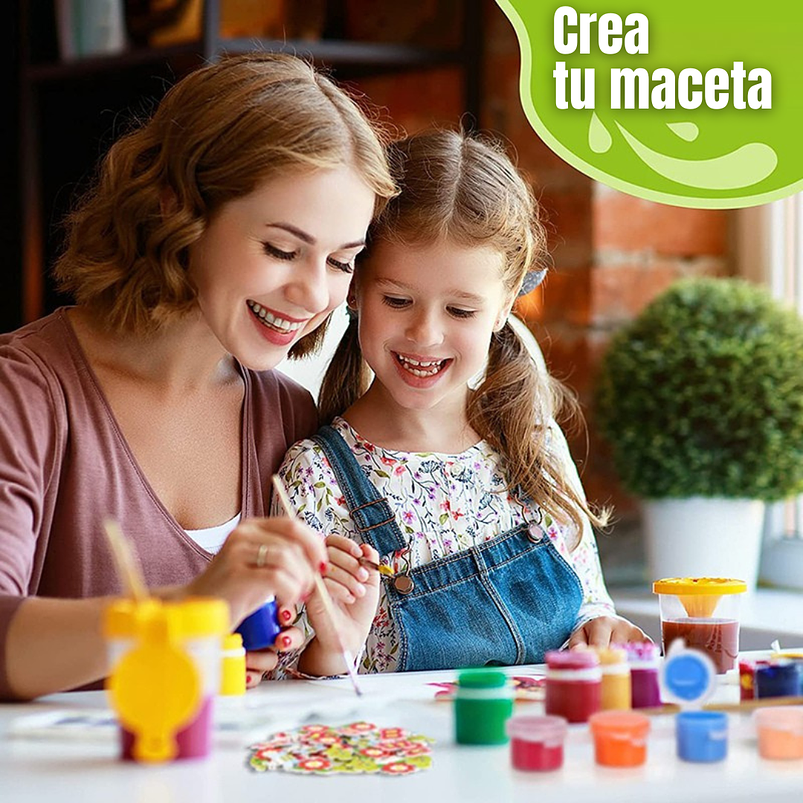 Kit Cultivo Y Decoración x4 Macetas y Accesorios Para Niños 5