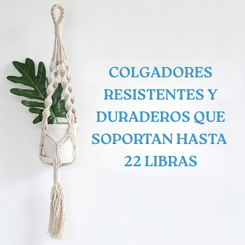 Soporte Colgante Para Plantas x4 Unidades En Macramé Más Gancho 3