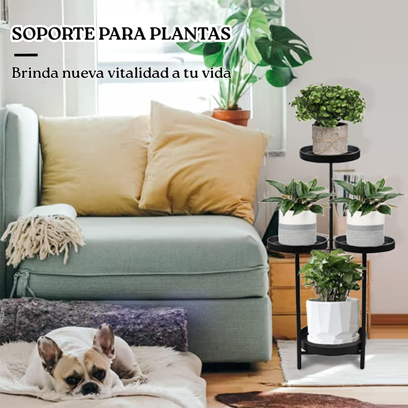 Soporte Macetas De Plantas Metálico 4 Nivel Multiposición 2