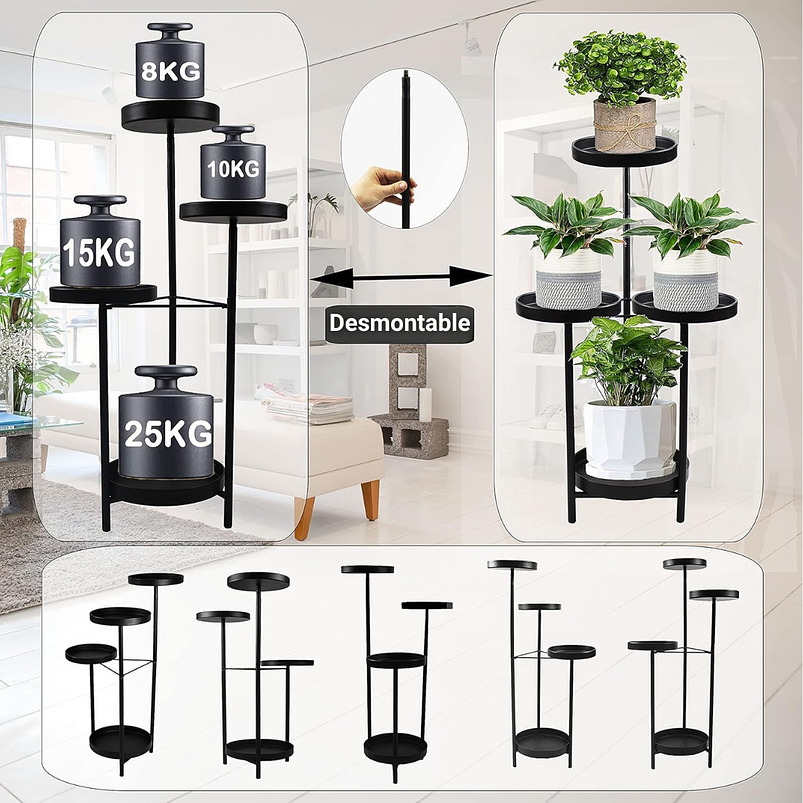 Soporte Macetas De Plantas Metálico 4 Nivel Multiposición 4