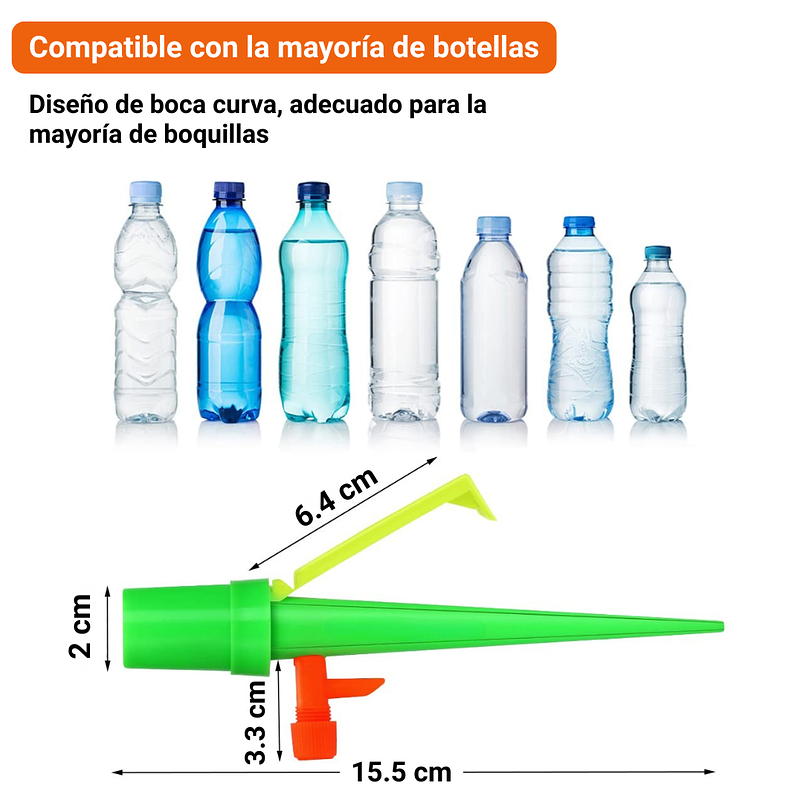 Kit Estacas de Riego por Goteo x6 Unidades para Botellas  2