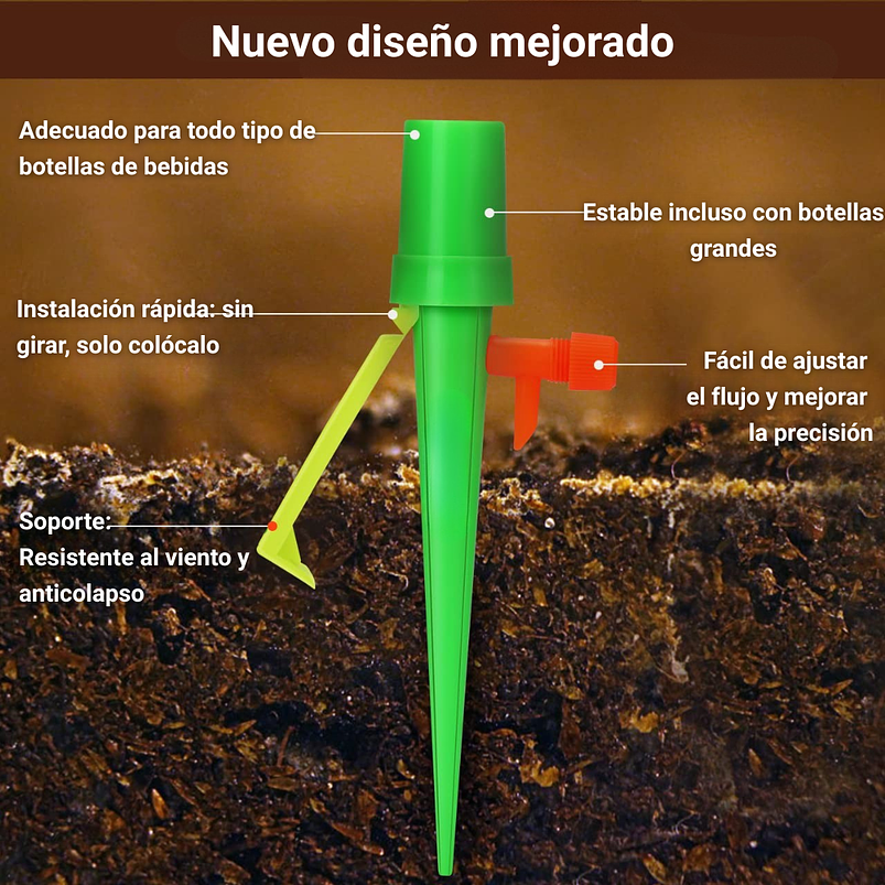 Kit Estacas de Riego por Goteo x6 Unidades para Botellas  5