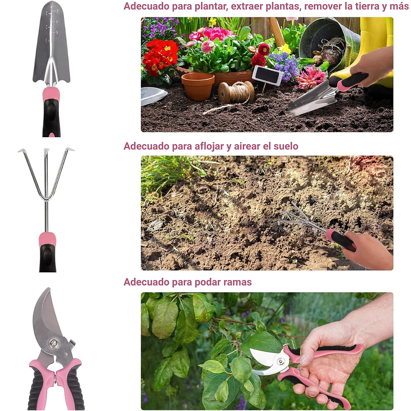 Kit Herramientas Jardín Full Pack x22 Piezas Más Bolso 3