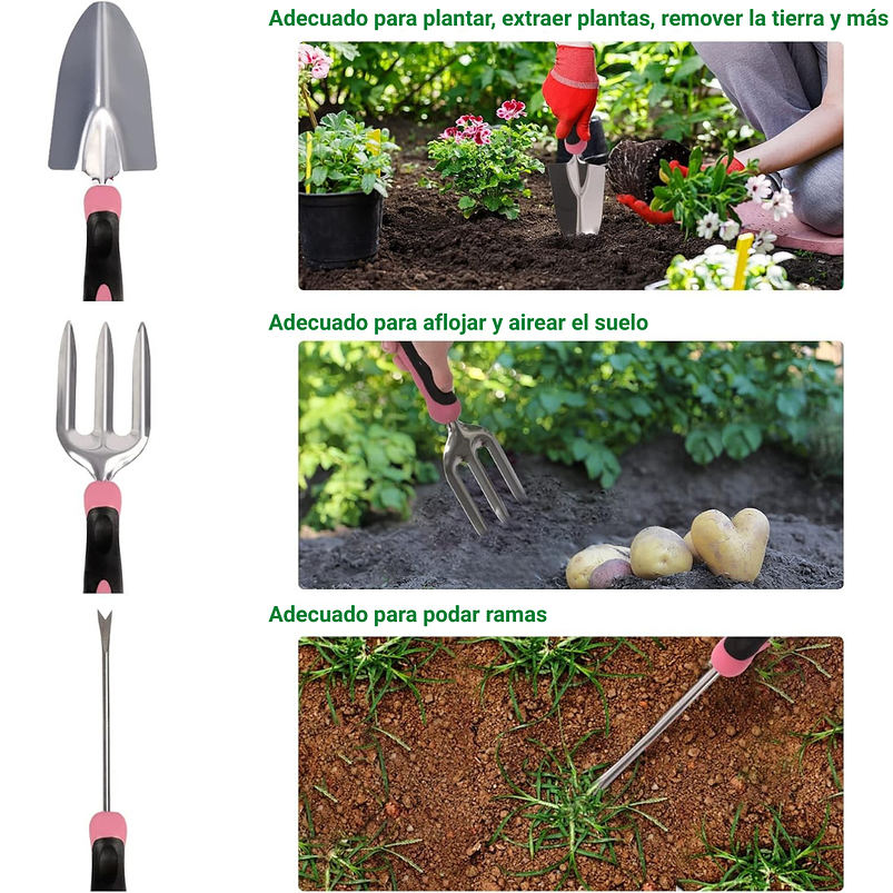 Kit Herramientas Jardín Full Pack x22 Piezas Más Bolso 4