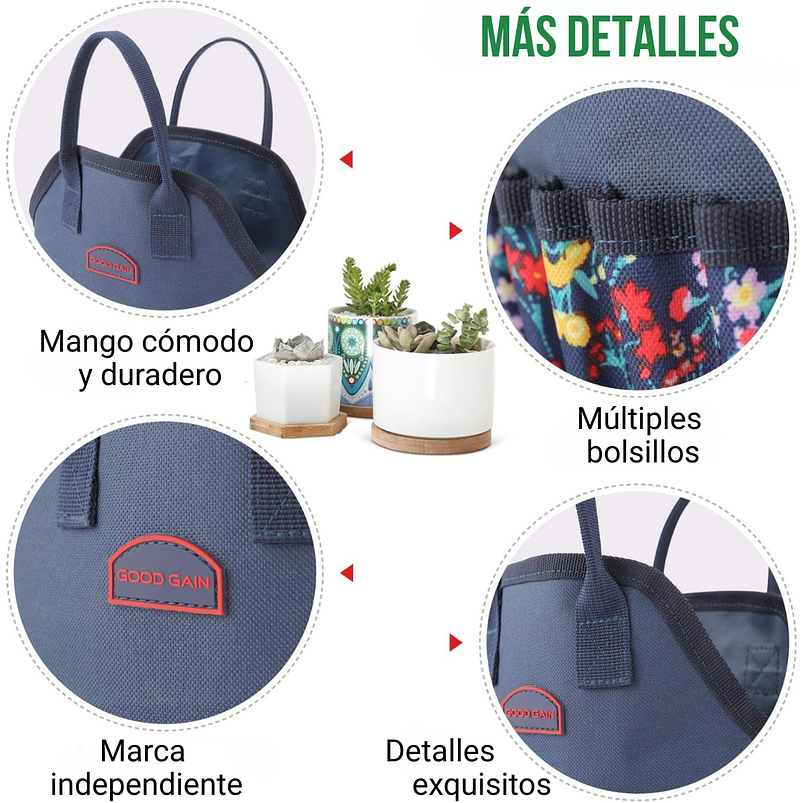 Kit Herramientas Jardín Cactus Plantas Suculenta x13 Piezas Más Bolso 3