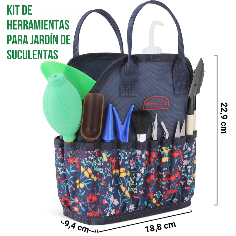 Kit Herramientas Jardín Cactus Plantas Suculenta x13 Piezas Más Bolso 4