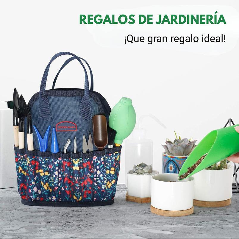 Kit Herramientas Jardín Cactus Plantas Suculenta x13 Piezas Más Bolso 8