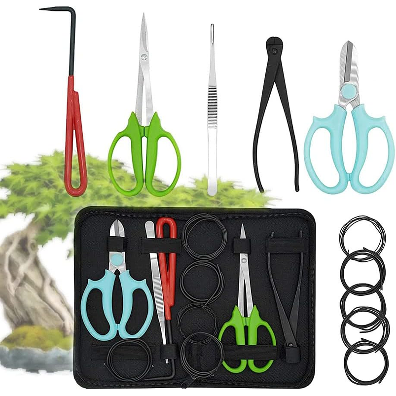 Juego Herramientas Kit Bonsái x9 Piezas Más Estuche 1