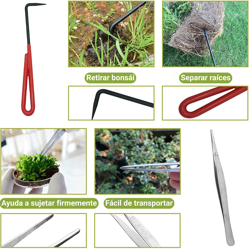 Juego Herramientas Kit Bonsái x9 Piezas Más Estuche 5