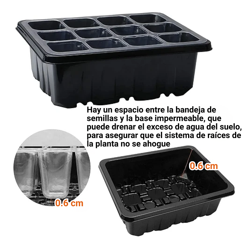 Bandeja Germinación Semillas x01 Unidad Cúpula Plástica 4