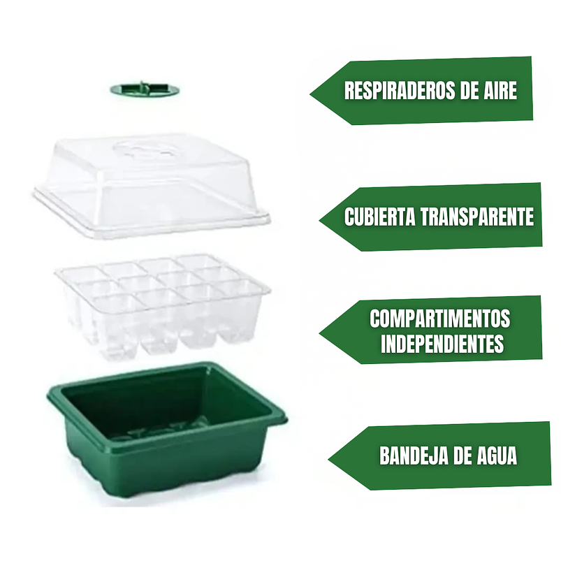 Bandeja Germinación Semillas x01 Unidad Cúpula Plástica 5