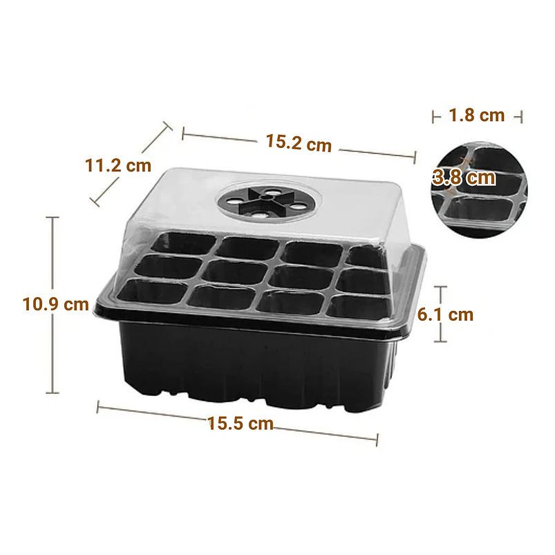 Bandeja Germinación Semillas x01 Unidad Cúpula Plástica 11